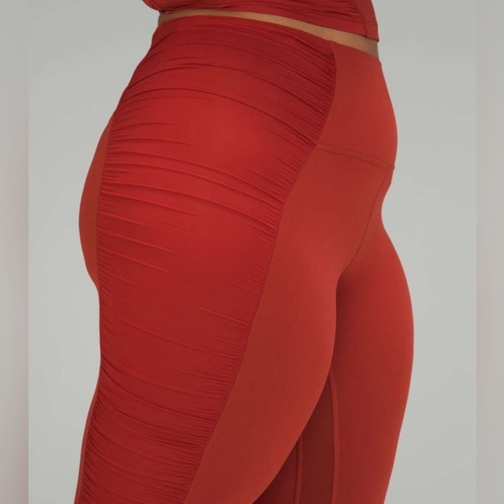 Lululemon High-Waisted Exercise Align Leggings with ruched sides
